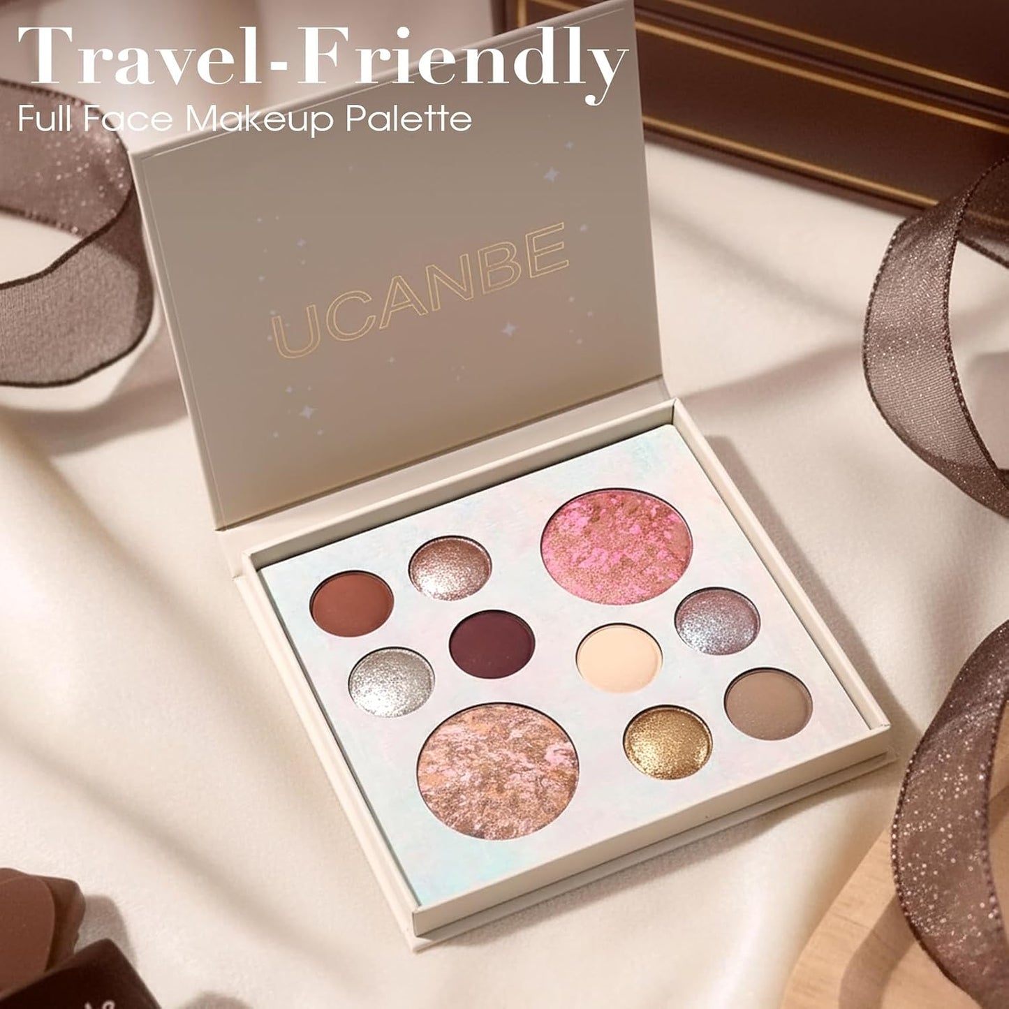 Baked Makeup Palette - All-in-One Eyeshadow, Blush & Bronzer | Neutral Pigmented Colors for Full Face Makeup