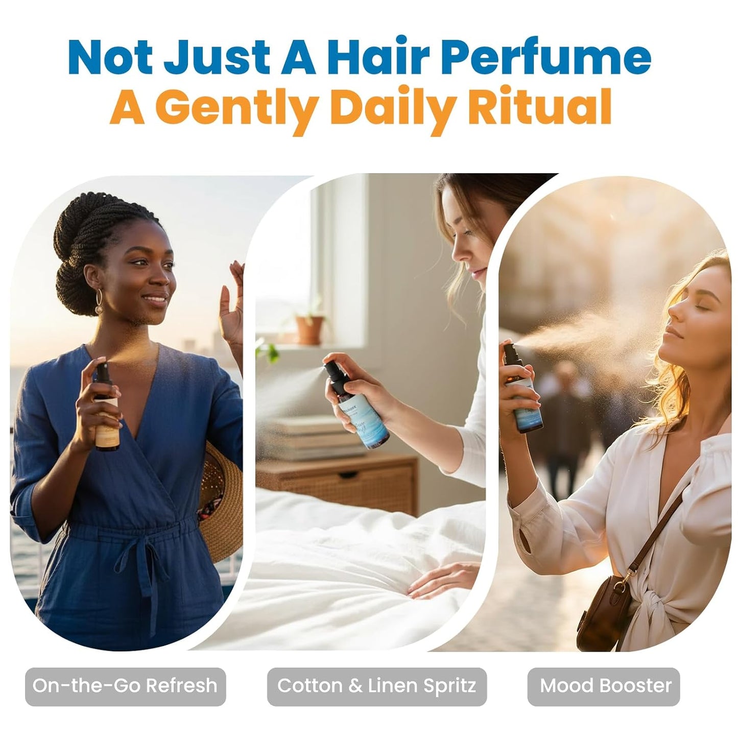Hair Perfume for Women - Fresh Citrus Floral Mist | Lightweight Ocean Breeze Fragrance for Hair & Body, 1.7 oz