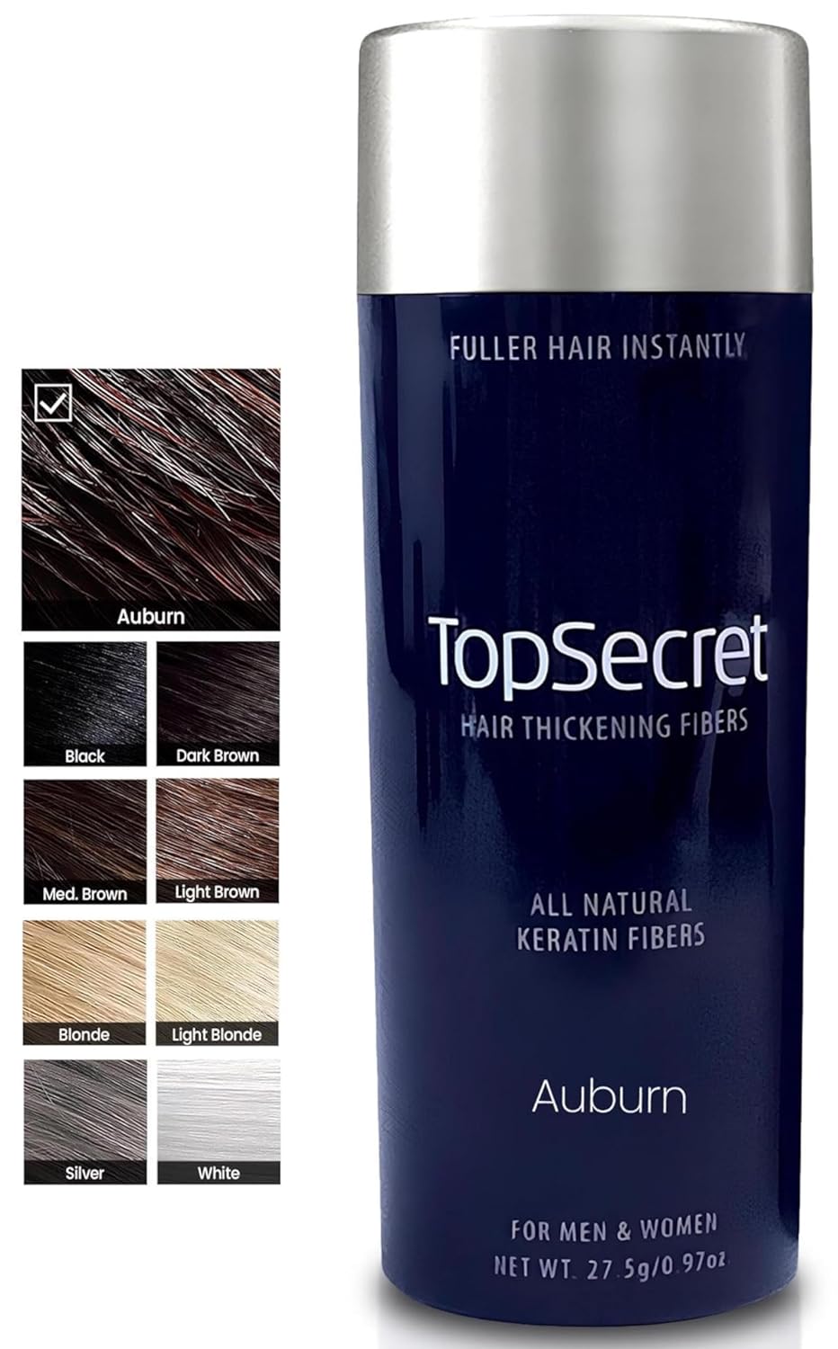 Hair Thickening Building Fibers - Natural & Undetectable Hair Filler for Men & Women | Weather-Resistant (Light Brown, Medium)