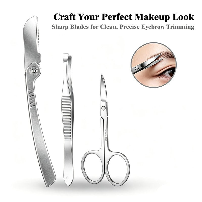 16 Piece Nail Clipper Set, Premium Manicure Pedicure Kit with Travel Case, Stainless Steel Grooming Care Tools for Men & Women, Fingernail & Toenail Clippers for Hand, Foot & Facial Care (Black)