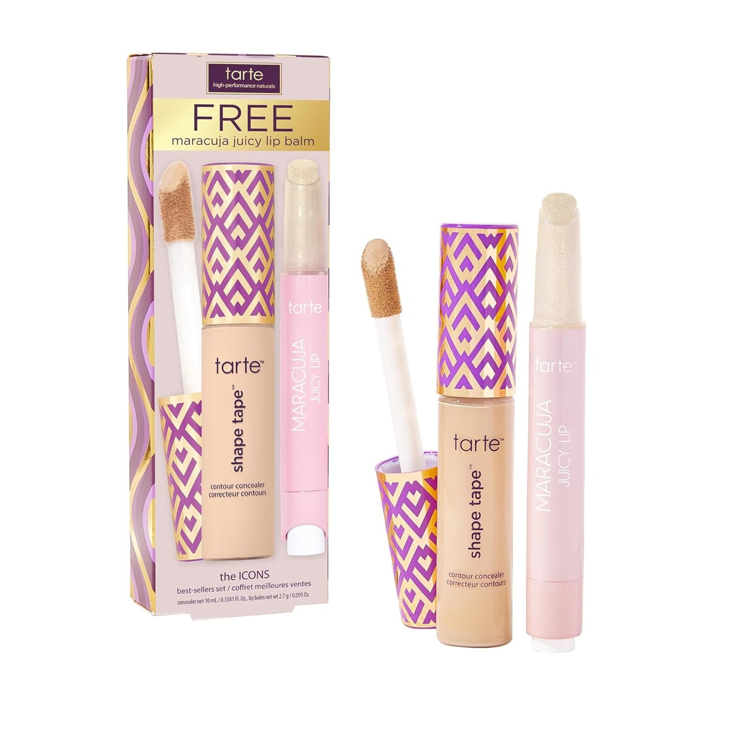 Tarte Shape Tape Concealer & Maracuja Juicy Lip Duo - Full Coverage for Dark Circles & Hydrating Lip Balm