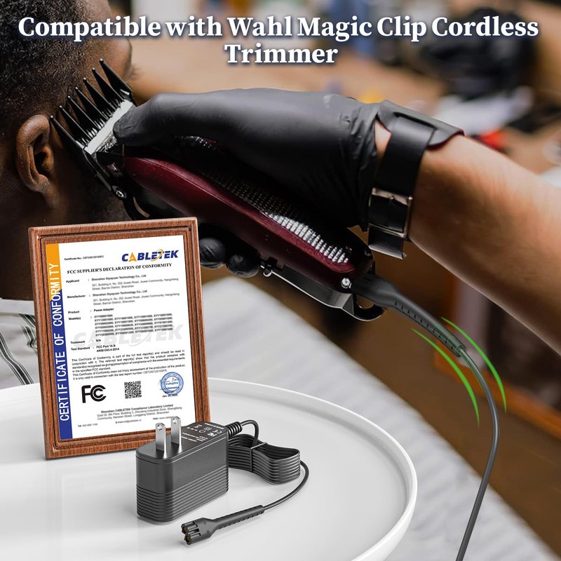 4V Charger for Wahl Magic Clipper Cordless Power Adapter Compatible with Wahl 8164 8591 8148 8504 Clip Trimmers Power Cord 97225-002 S010AZM0400200 Power Supply