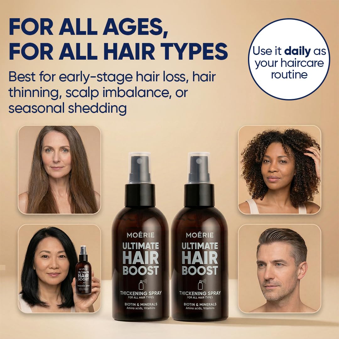 Moerie Hair Growth Serum Spray - Biotin & Rosemary Formula for Thinning Hair | Scalp Care & Regrowth Solution