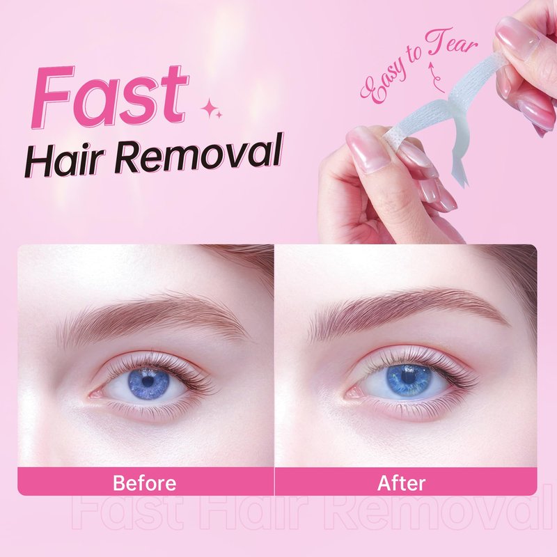 Beauty7 Sensitive Eyebrow Wax Strips, Eyebrow Waxing Strips 24 Strips with Pearl Powder Essential Oil for Sensitive Skin for Women
