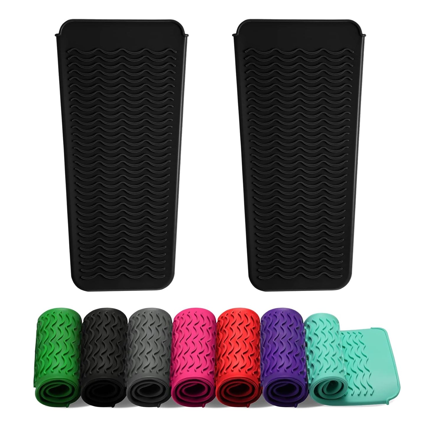 ZAXOP Silicone Mat Pouch for Flat Iron & Curling Iron - Heat-Resistant, Black