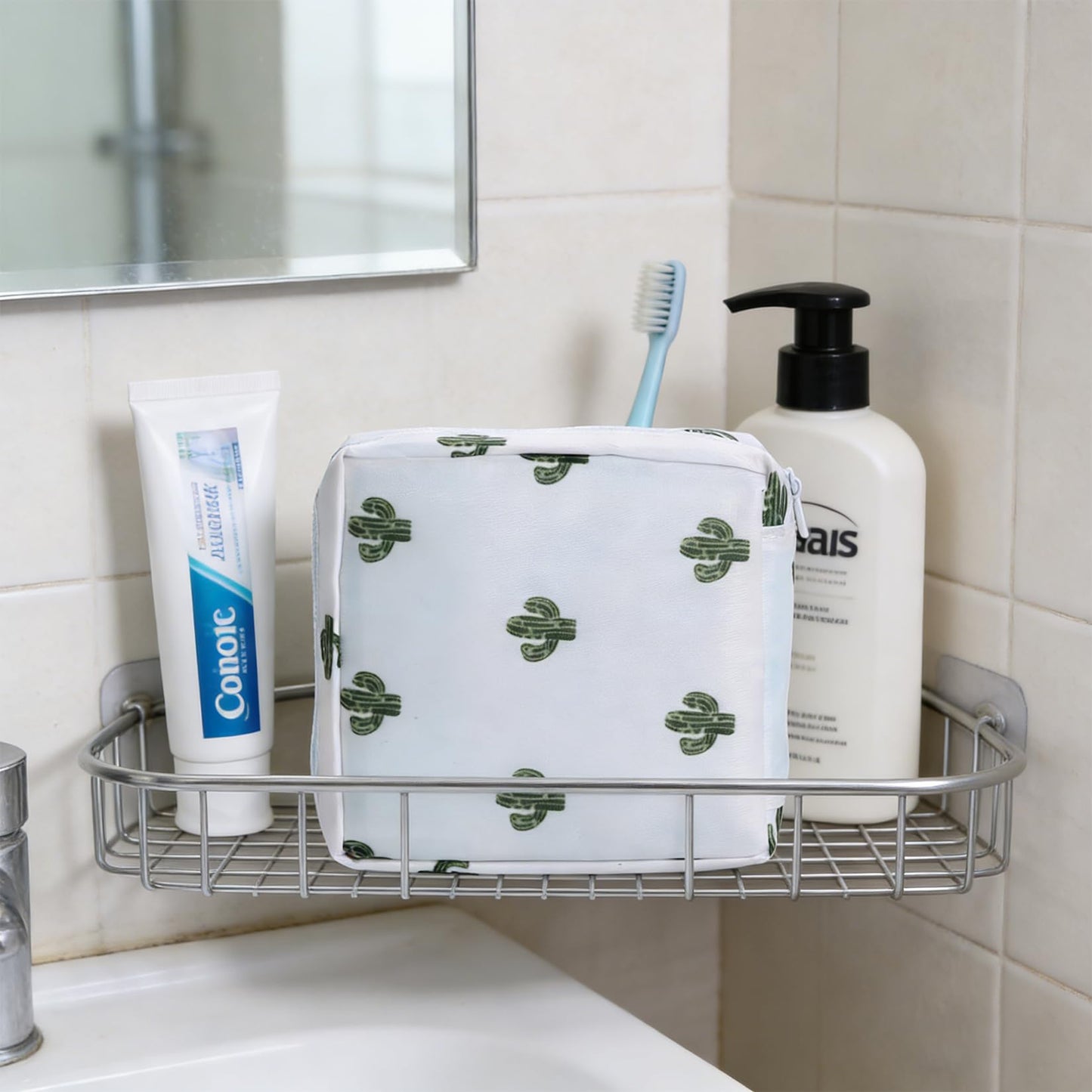 Sanitary Napkin Storage Bag for Purse - Portable Period Bag for Teen Girls & Women - Small Tampon Holder Case & Feminine Product Organizer - Privacy Pouch for Menstrual Supplies(White)