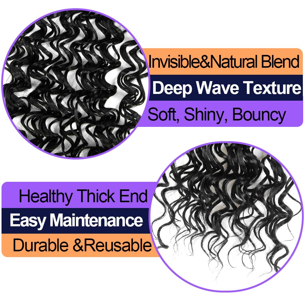 LOCSBYHAND Synthetic Curly Feather Crochet Hair 12 Inch 100 Strands 1B
