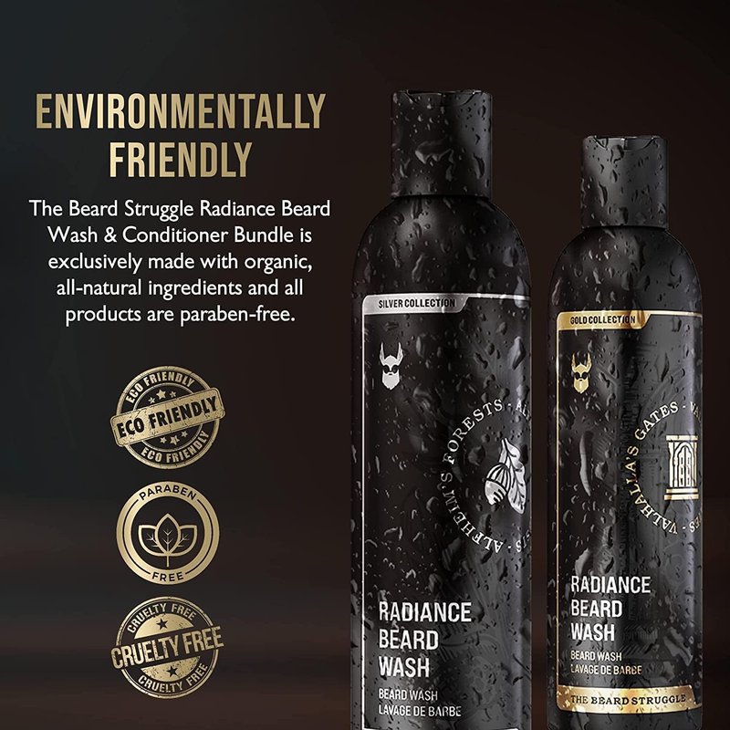 The Beard Struggle Radiance Beard Wash – Gold Collection, Hoenir’s Poem – Cleanse, Nourish & Soften – Beard Cleanser for Men (8 fl oz)