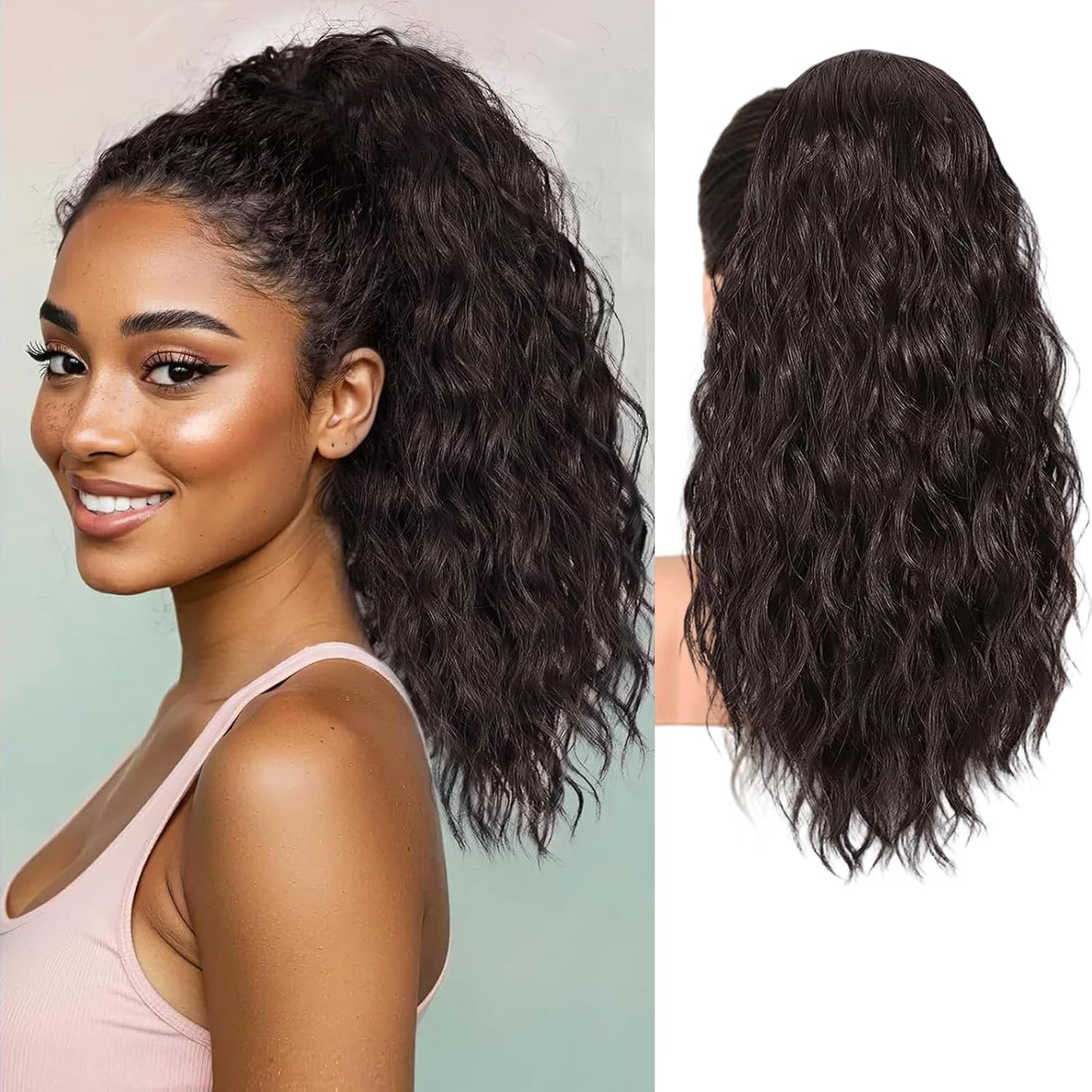 Curly Ponytail Extension - 10 Inch Drawstring Gray Synthetic Hairpiece for Women | Perfect for Daily Wear & Parties