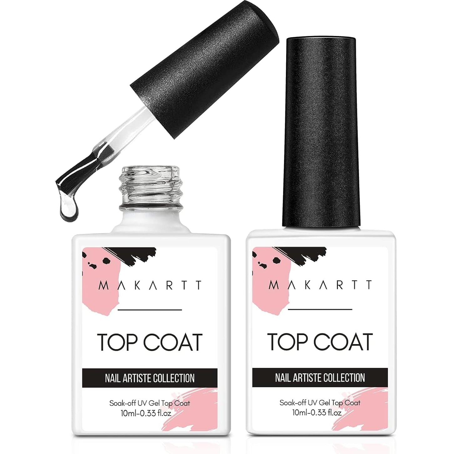 Gel Top and Base Coat Set - Hema-Free, No Wipe, Diamond-Shine | 2 PCS 15ml for Long-Lasting Nail Polish