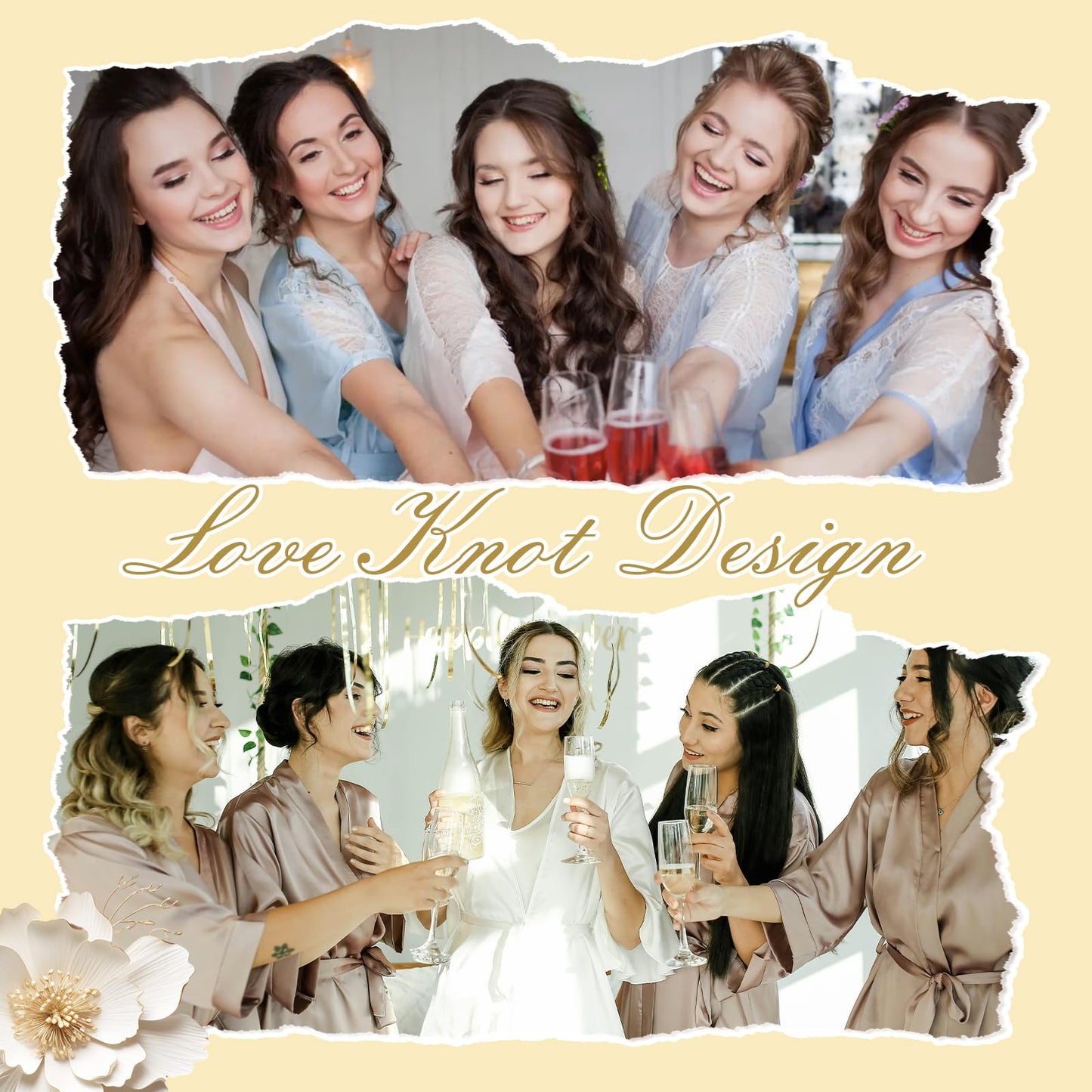 TIOSRU 16Pcs Bridesmaid Proposal Gifts Set Beige Small Jewelry Bags & Bridesmaids Knot Bracelets Set Bridesmaid Gifts for Wedding Day Bridal Shower Bachelorette Favors
