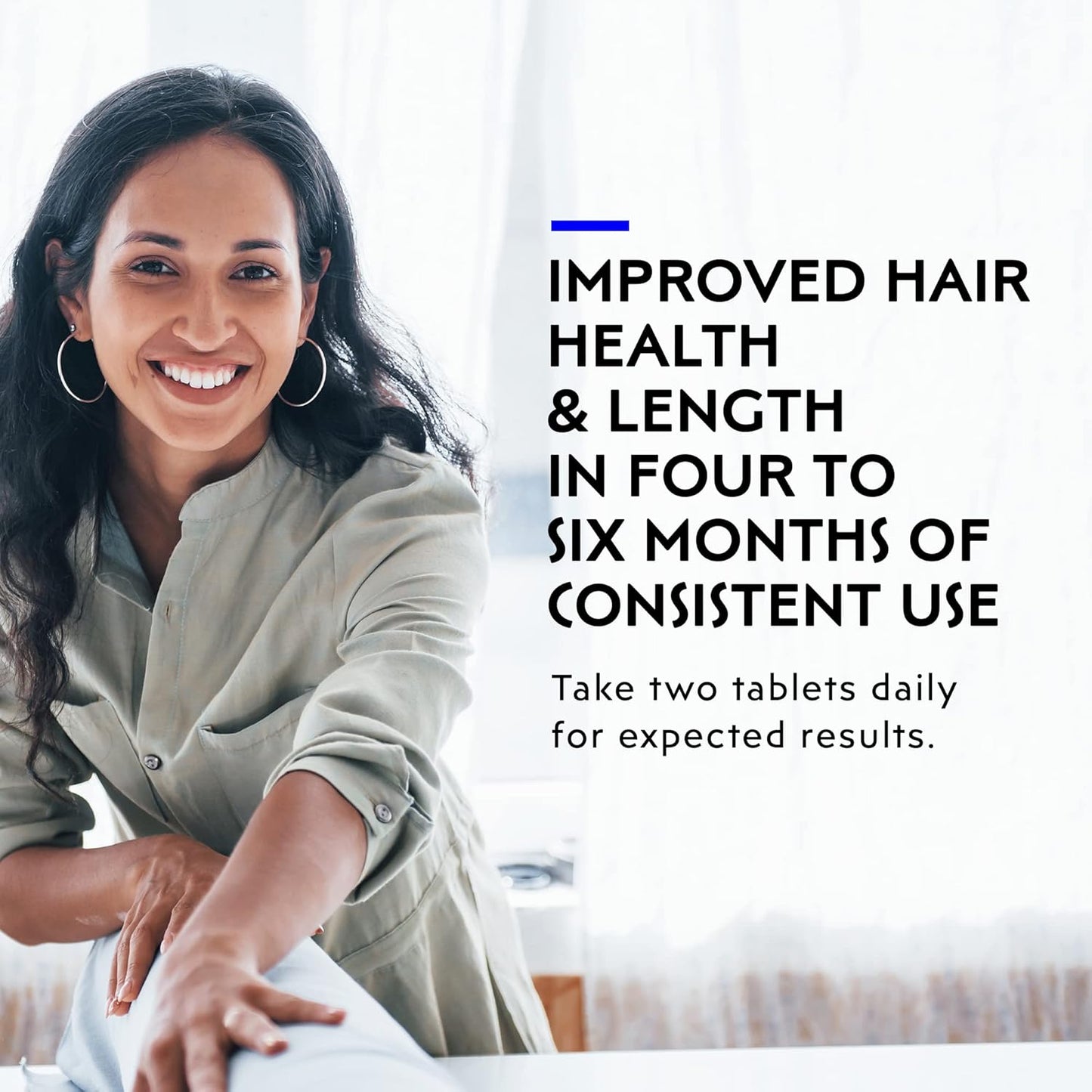 Elon R3 Hair Growth Supplement for Women - 5000 mcg Biotin & Collagen Peptides for Thick, Healthy Hair | 60 Tablets