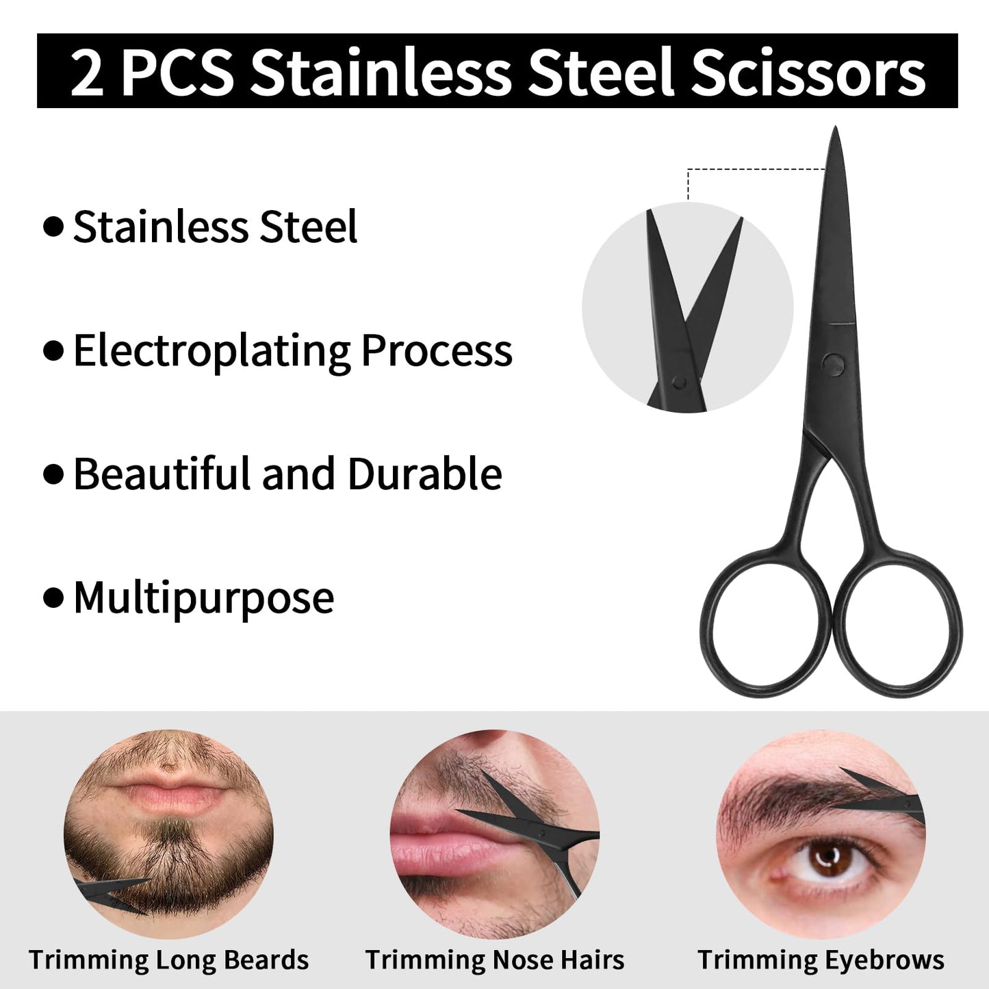 Beard Shaper for Men Beard Shaping Tools - Beard Straightener, Beard Template Guide, Professional Straight Edge Razor, Edge Blade, Barber Pencil, Beard Comb, Scissor, Gifts for Men Boyfriend Husband