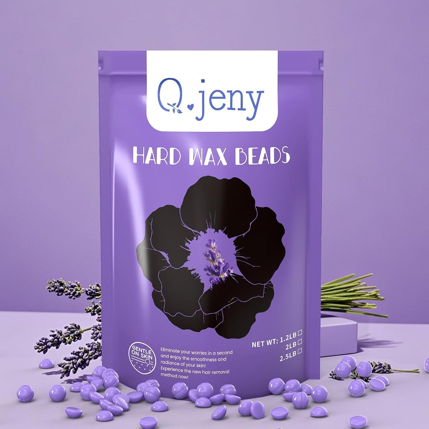 Hard Wax Beads for Hair Removal Sensitive Skin 1.2lb Wax Beans with Lavender formula for Full Body Bikini Brazilian Waxing Arms Legs Face Eyebrow