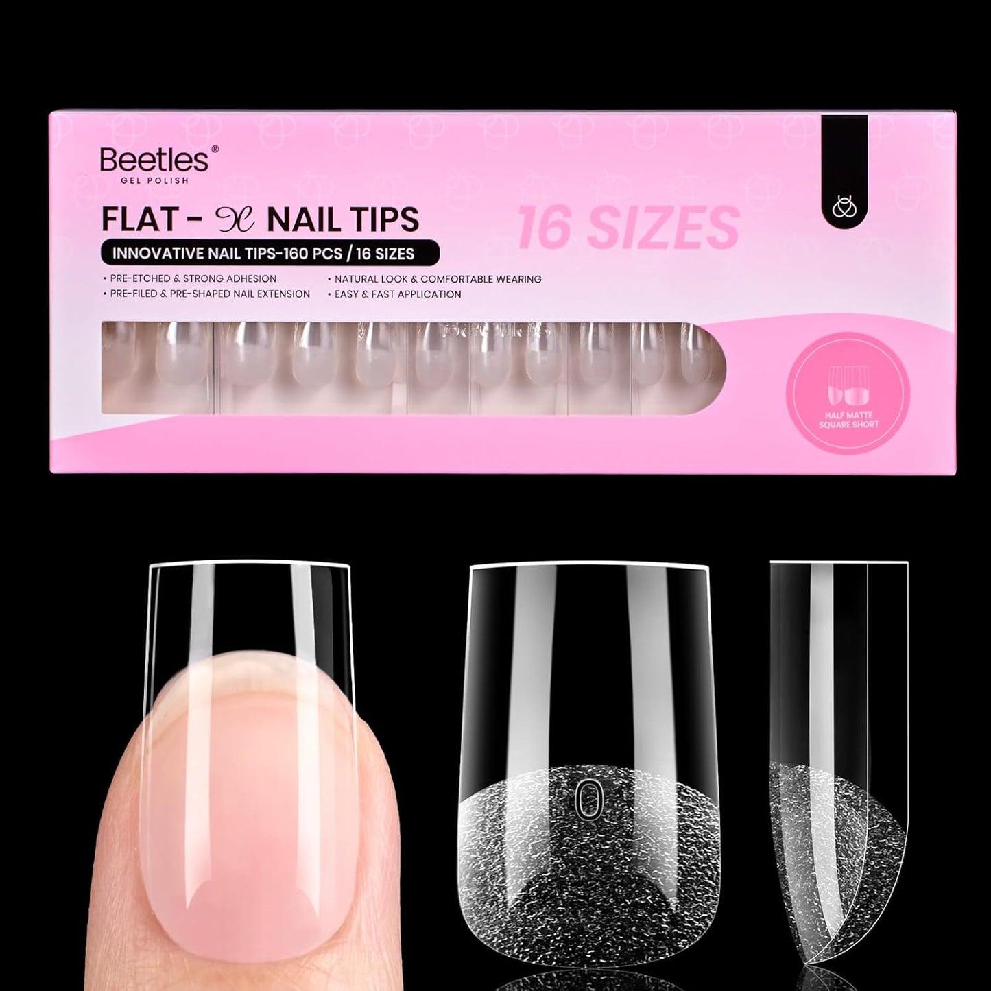 Beetles Nail Glue Gel - Super Strong 2Pcs 20g for Acrylic & Press-On Nails | Clear Summer Nail Art