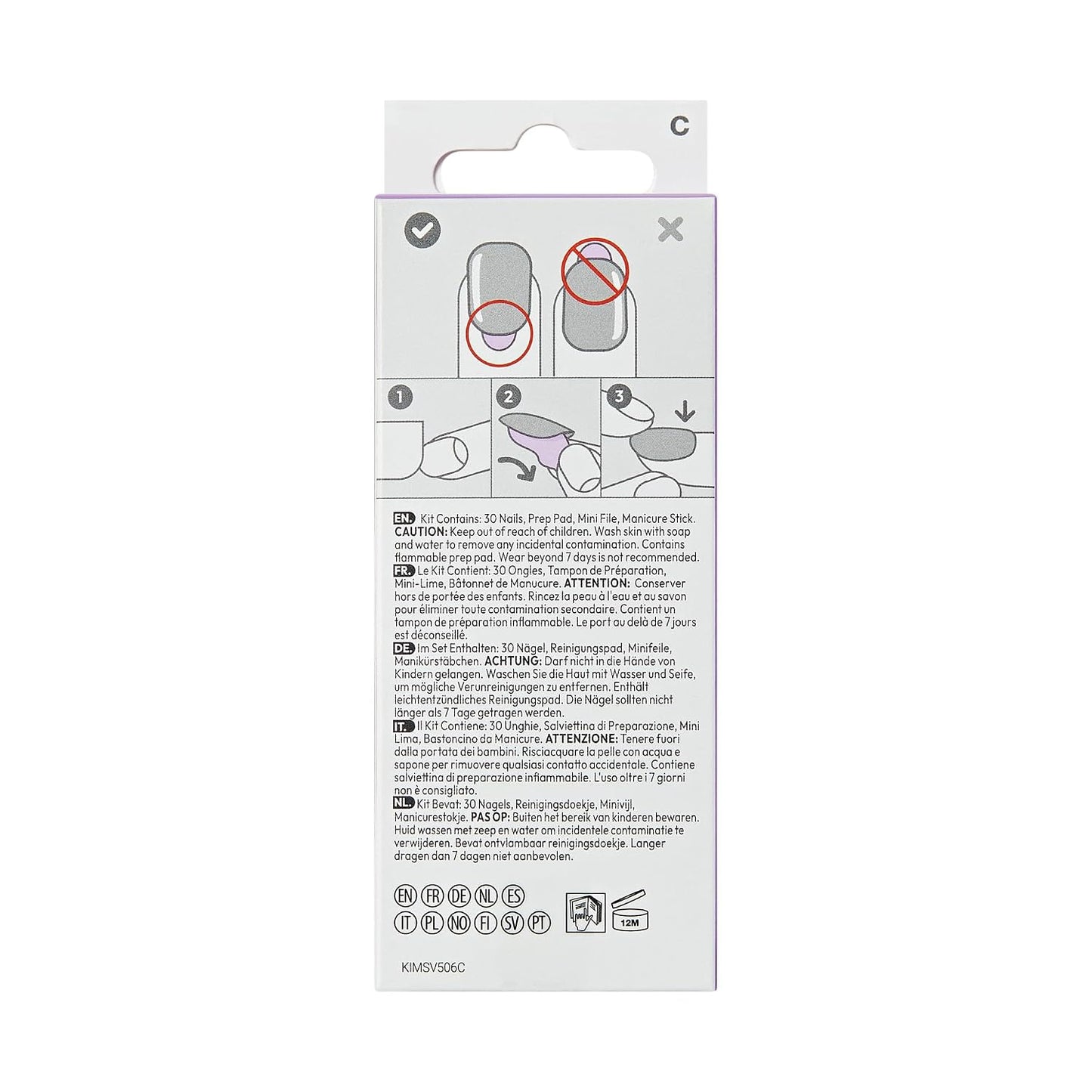 Kiss Impress Press-On Nails - Soft Petals Design, Pink Squoval Shape | Short Size, 30 Nails Included