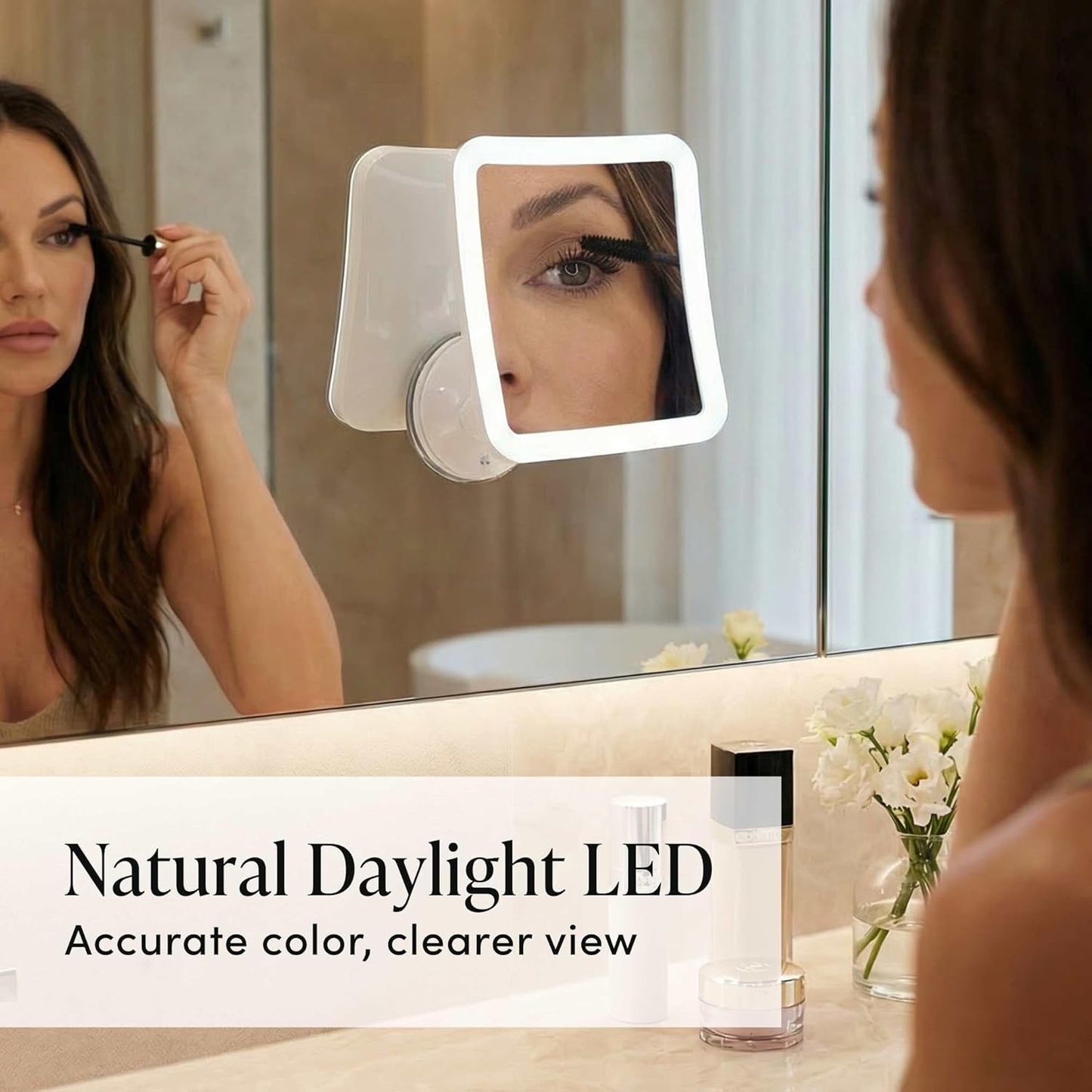 Fancii 10X Magnifying Lighted Makeup Mirror - Compact Cordless Vanity Mirror | 6.5" Wide, 360° Rotation