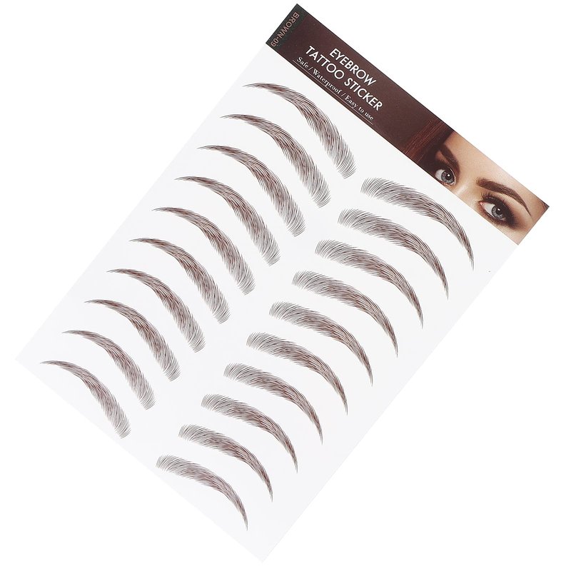6D Eyebrow Sticker Professional Eyebrow Transfer Sticker Eyebrow Makeup Tool for Women and Girls (Brown)(BROWN-09)