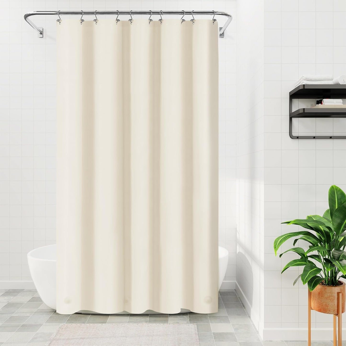 Clear Plastic Shower Liner - Premium Waterproof PEVA Curtain with Rustproof Grommets & 3 Magnets | Standard Size