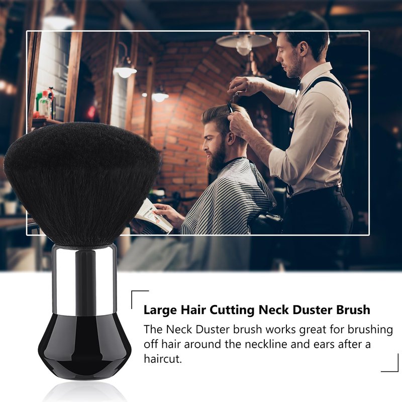 Patelai 3 Pieces Neck Duster Brush Barber Hair Blade Clipper Soft Nylon Trimmer Shaver Razor Cleaning with Storage Bag for Hair Styling(Gold)