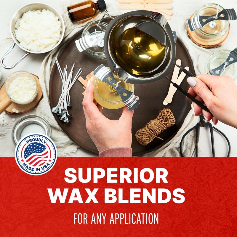 Blended Waxes, Inc. Household Paraffin Wax Blocks for Candle Making, Canning, Waterproofing, Metal Preservation, and a Variety of Other Applications (1lb. Block - 1 Block)