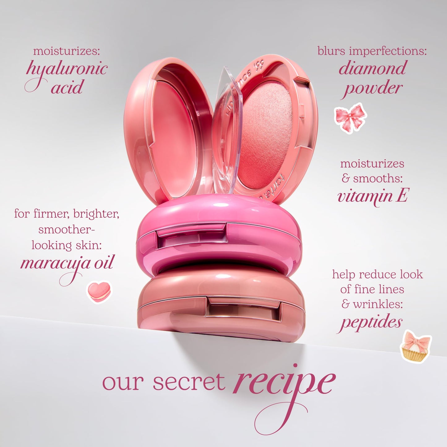 tarte macaron blush & glow duo - Multi-Use Longwear Makeup with Peptides, Cream & Powder Blush Duo with Blend Bar for a Buildable Bright Lifted Look, Vegan & Cruelty-Free, full size, pink champagne