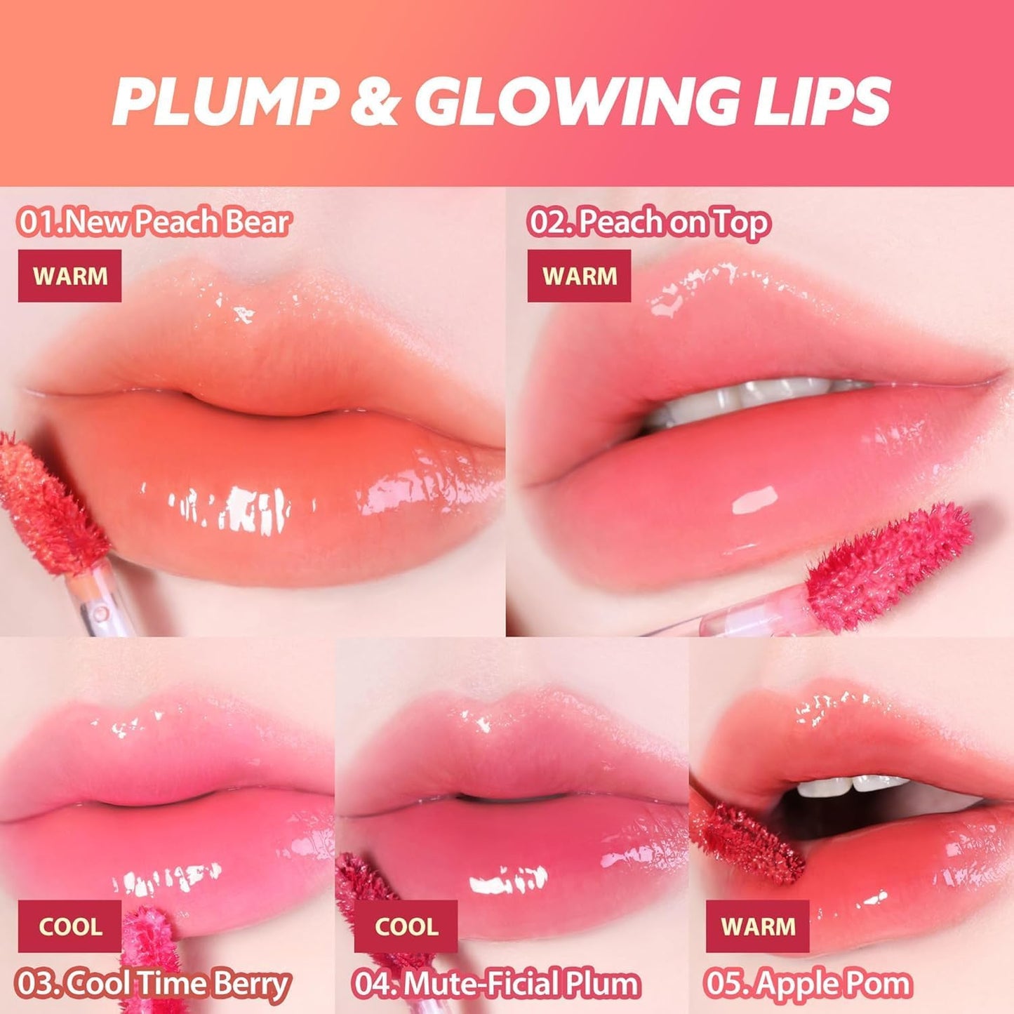 Jelly Lip Glow Tint - Hydrating Lip Gloss with Long-Lasting Moisture | Cool Time Berry, Perfect for Daily Use