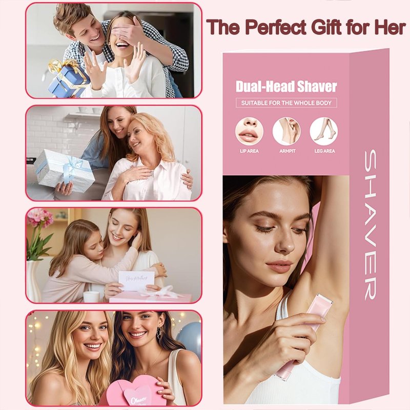 XYOUWEI Bikini Trimmer for Women, IPX7 Waterproof Wet & Dry Use Electric Razors Shaver, Rechargeable Body Hair Trimmer for Bikini, Face, Legs, Underarms, Intimate Areas