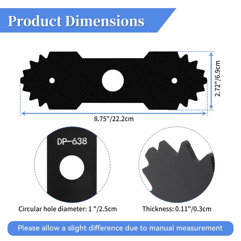 Bularie 9 inch 638006008 Lawn Mower Edger Blade with Teeth Compatible with R-yobi Edger RY13050 RY13050A RY15518 RY40030, Homelite Black Max Edger, 1" Center Hole, Replaces 638006007,2-Pack