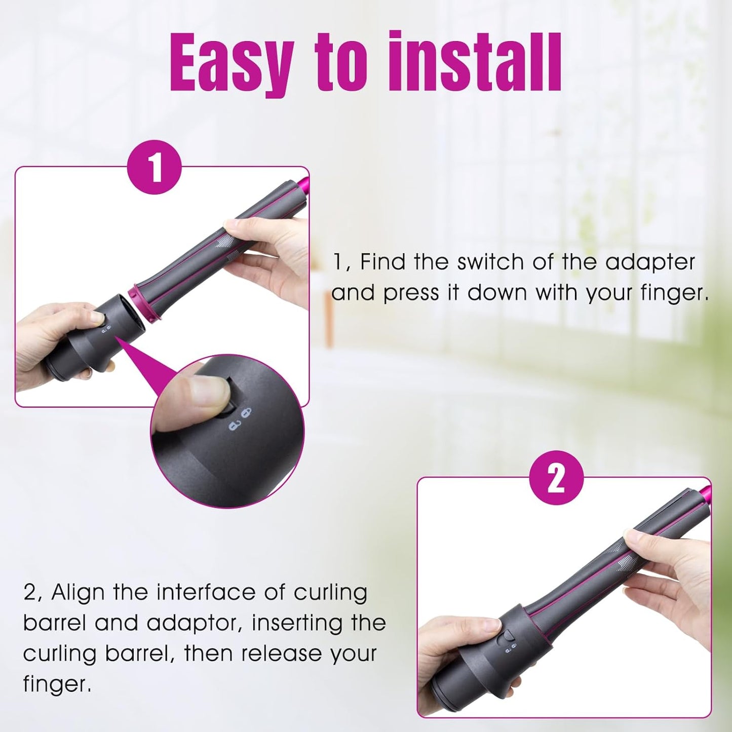 Dyson Airwrap Curling Iron Barrels - 1.2 Inch Long Hair Tool | Compatible with HS01 & HS05 Attachments