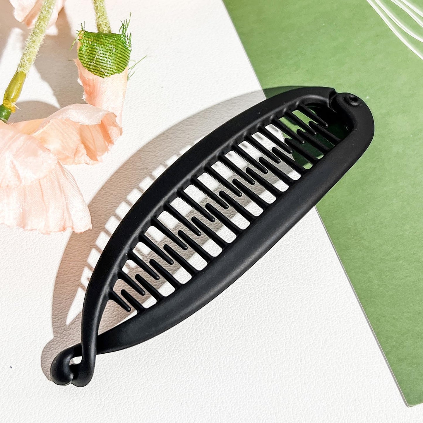 Banana Clips for Women - 2 Pcs Small Volumizing Claw Clips for Thin Hair | Retro Ponytail Bun Holders