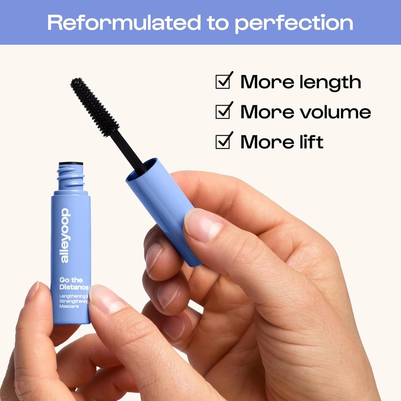 Alleyoop Tubing Mascara - Lengthening Smudge-Proof Formula for Sensitive Eyes | Vegan & Biotin Infused, Mini 4 mL