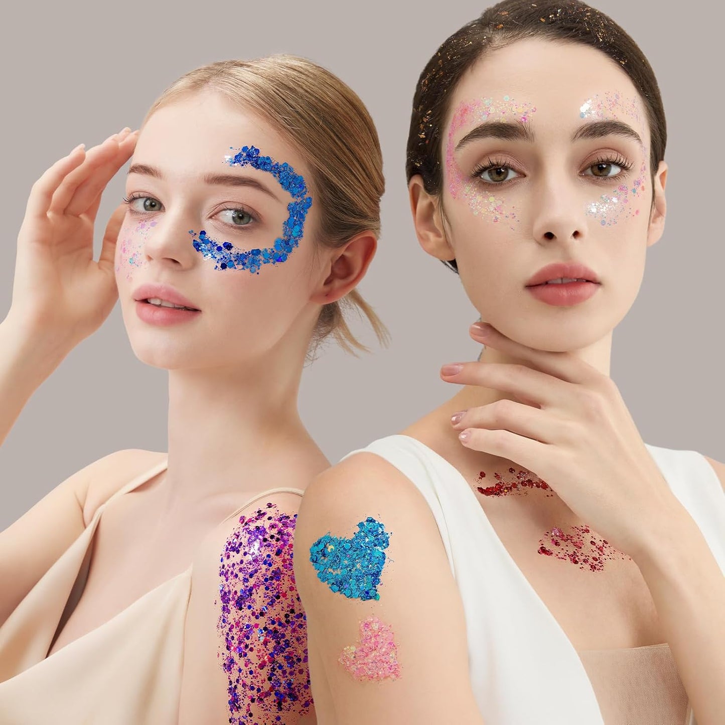 12 Colors Face Glitter Gel | Glow in The Dark Body Glitter for Festivals - Perfect for Women