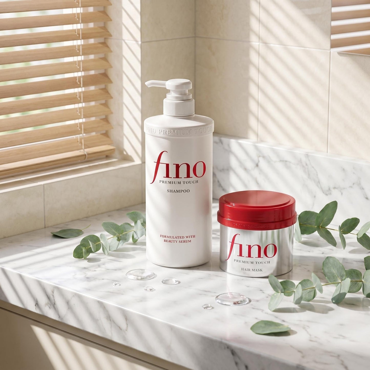 TJ SIGNATURE Fino Premium Touch Shampoo & Hair Mask Set, Royal Jelly Deep Repair & Intensive Hydrating Treatment for Frizzy, Dry, Damaged Hair, Anti-Breakage Japanese J-Beauty Bundle (550ml + 230g)