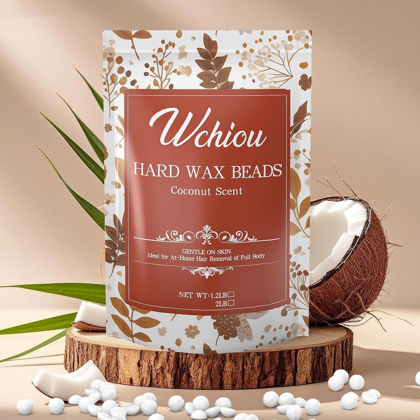Hard Wax Beads - Coconut Formula Hair Removal Kit for Sensitive Skin | 1.2lb Full Body Waxing for Men & Women