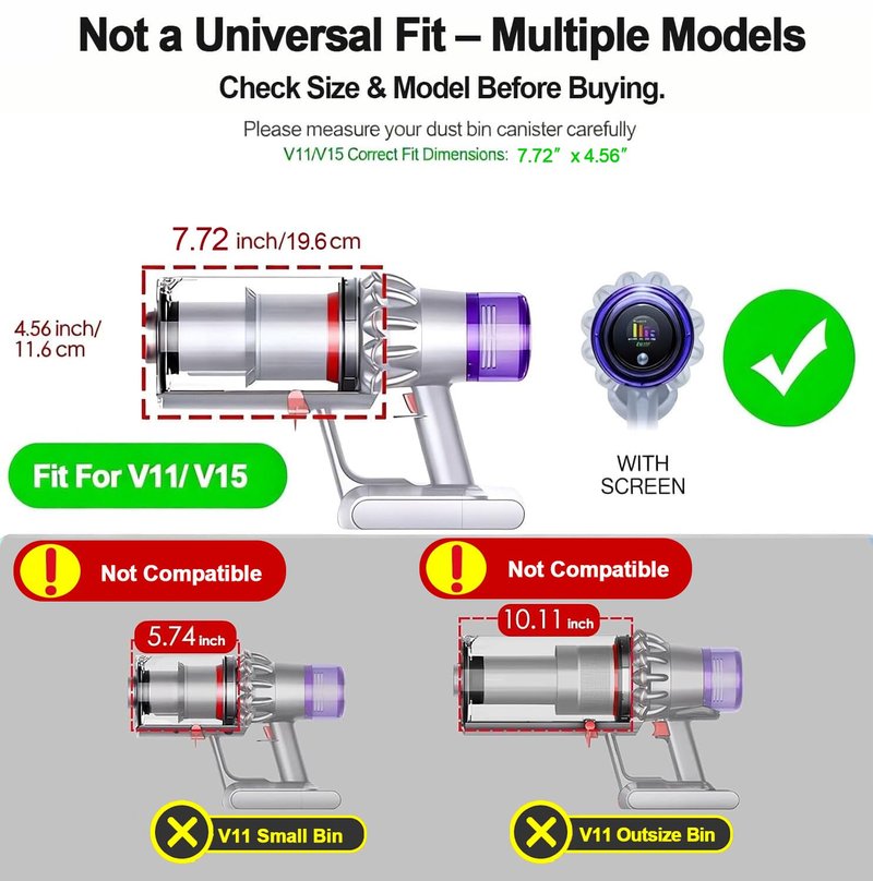 2026 Upgraded Dust Bin Compatible with Dyson V11 V15 SV14 SV15 SV22 Vacuum Cleaner Canister, Vacuum Bin Replacement for Part no. 970050-01,Part no. 965443-01