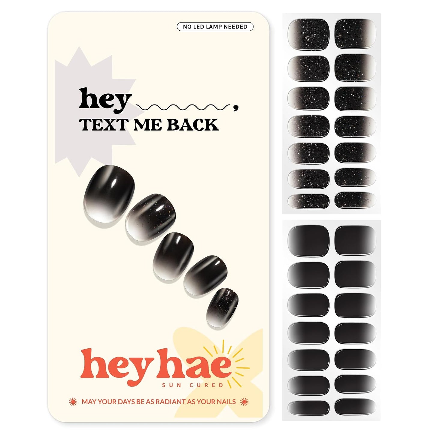 Semi Cured Gel Nail Strips - Ombre Beige Brown | Easy Apply & Remove, Salon Quality | 28 Strips, Prep Pads, Nail File & Stick