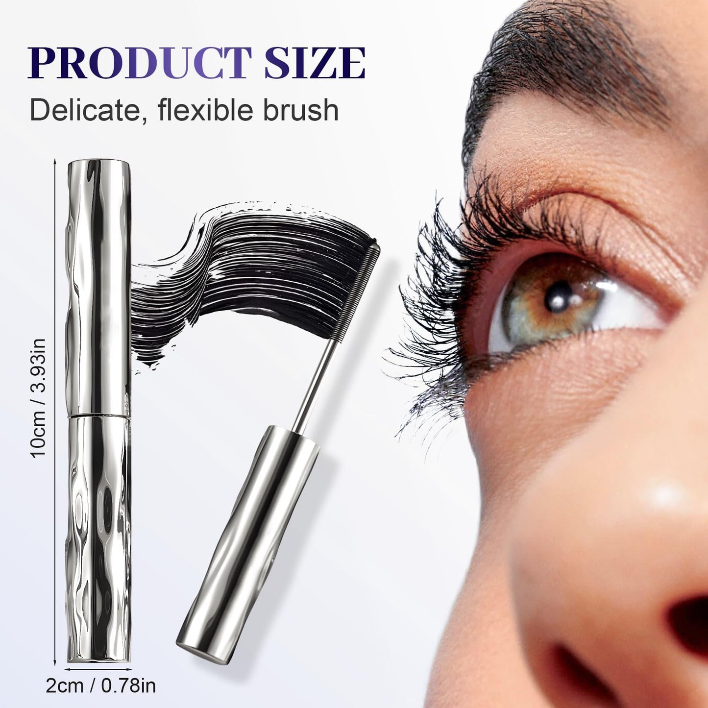 3D Curling Iron Wand Mascara, 2026 New Upgrade Long Lasting Waterproof 3D Curling Eyelash Iron Mascaras, Iron Wand Mascara Black Washable Metal Mascaras with No Flaking