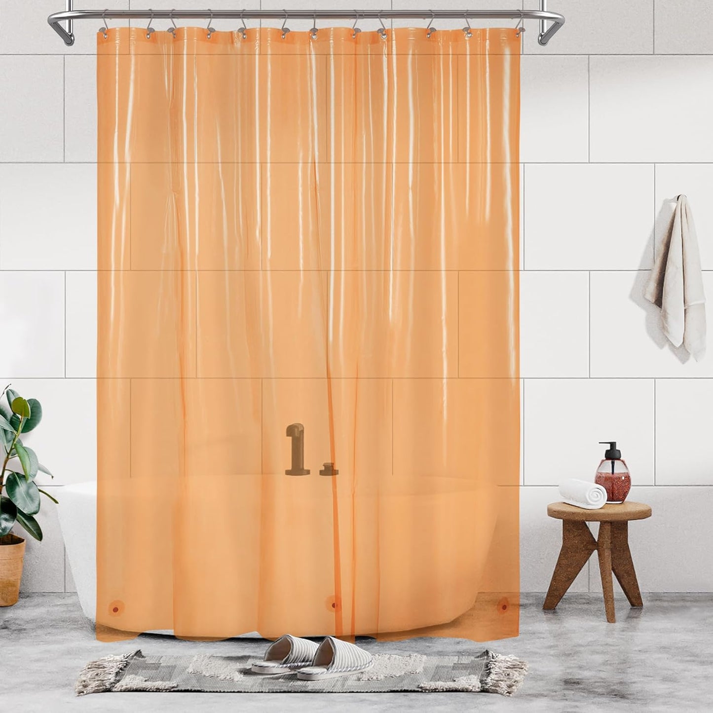 Clear Plastic Shower Liner - Premium Waterproof PEVA Curtain with Rustproof Grommets & 3 Magnets | Standard Size