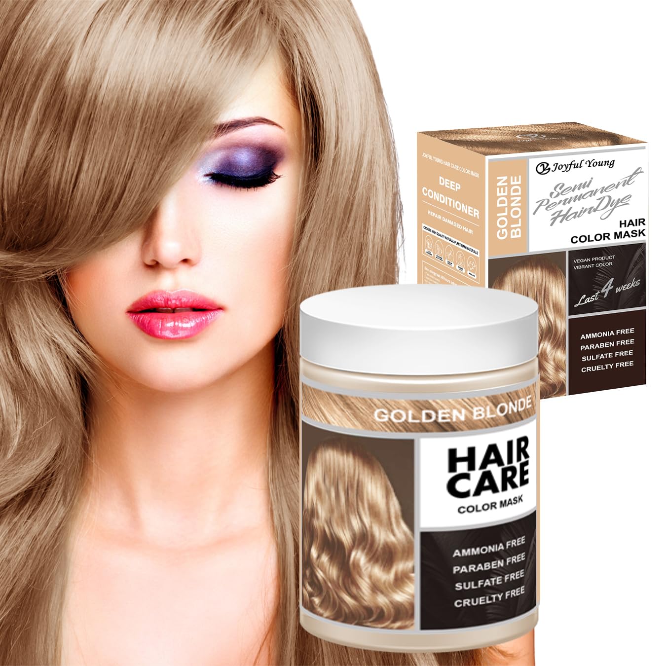 Vegan Semi-Permanent Hair Color Mask - Plant-Based Color Depositing Conditioner for Color-Treated Hair - 10.15oz | Dark Brown