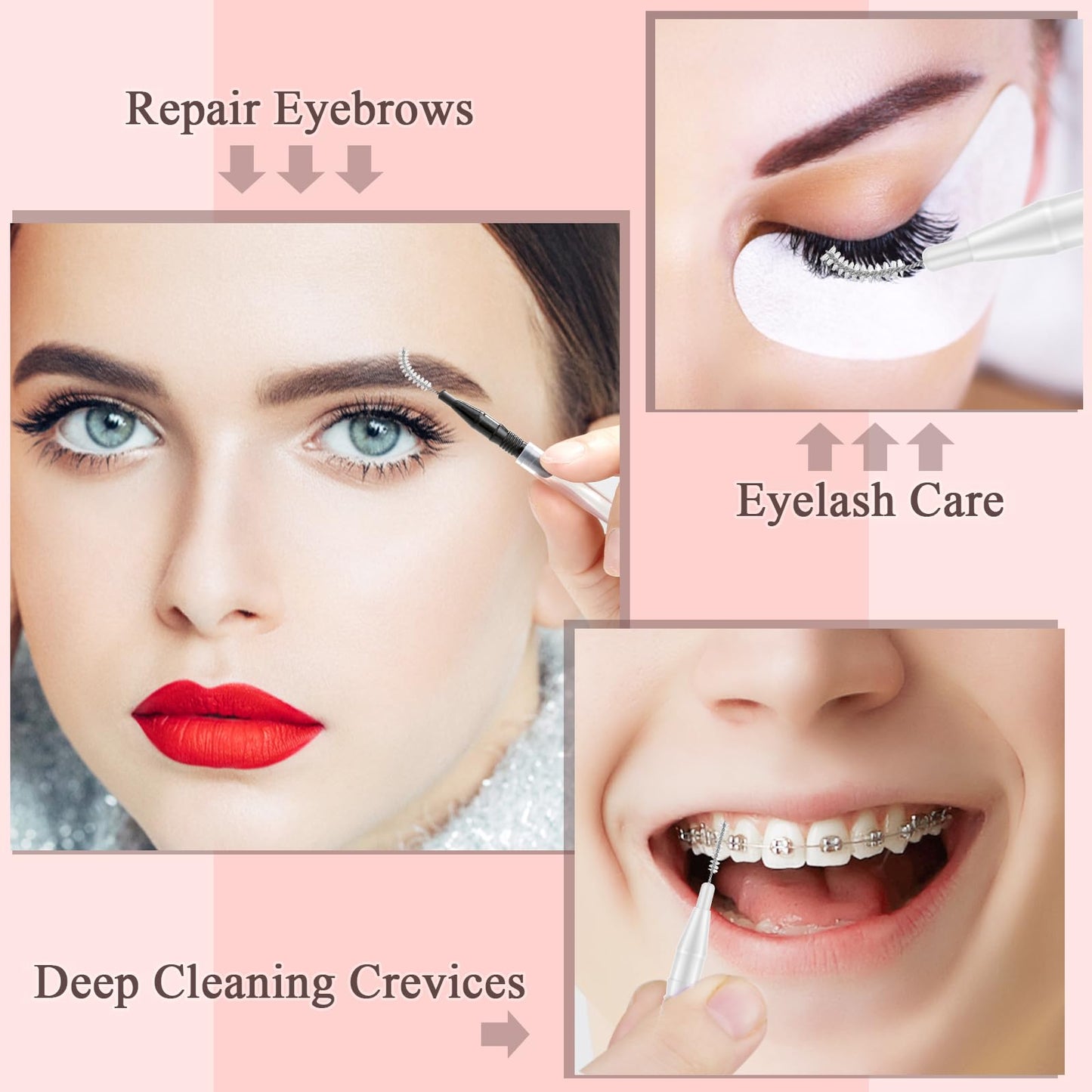 MAPVOLUT 120-Piece Eyebrow Brush Set - Professional Grade Brow Lamination & Eyelash Extension Brushes with Detachable Cap (Black & White) - Perfect for Makeup, Hair Care, and Beauty Touch-Ups