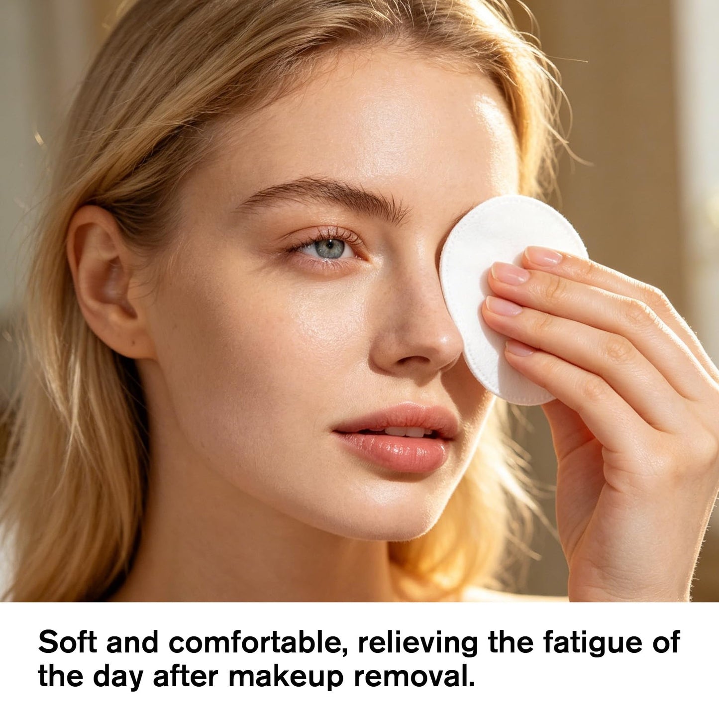 100 Pcs Large Oval Cotton Pads, Soft Lint-Free Cotton Pads for Face Facial Pad forMakeup Removal, Nail Polish, Skincare, Cleansing Face and Toner Application Use Wet or Dry