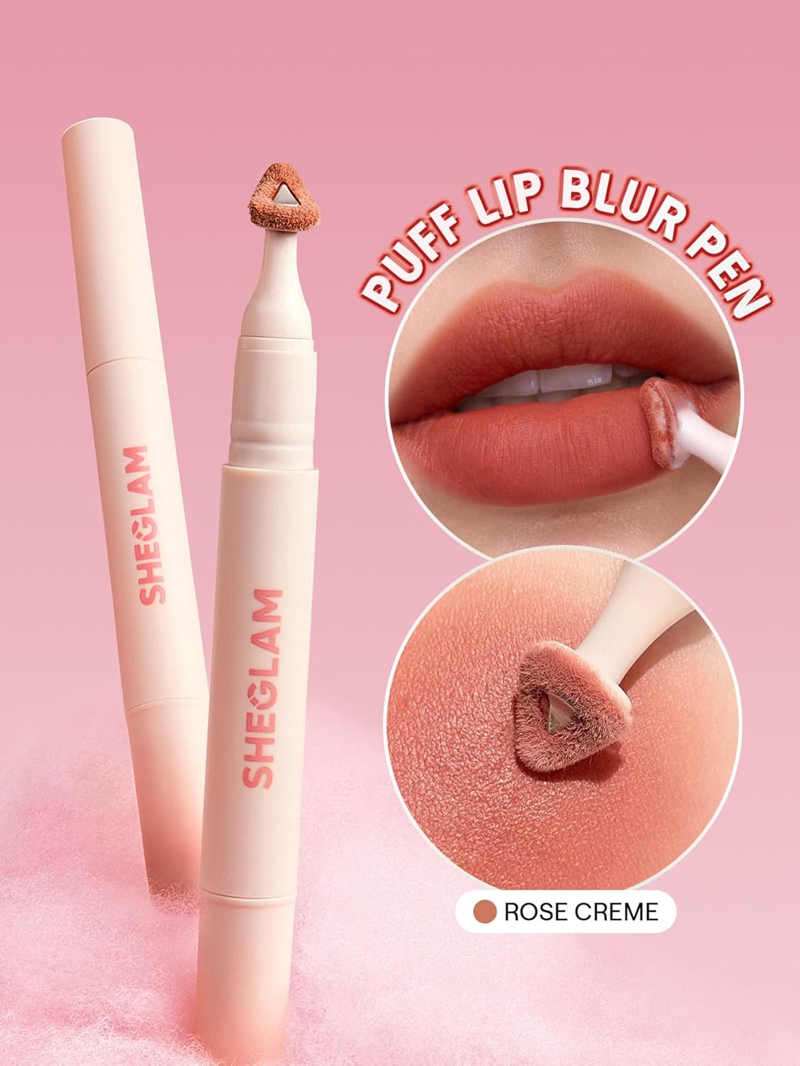 Marshmallow Puff Lip Blur Pen | Matte Hydrating Lipstick in 212 Rose Creme - Long-Lasting Formula
