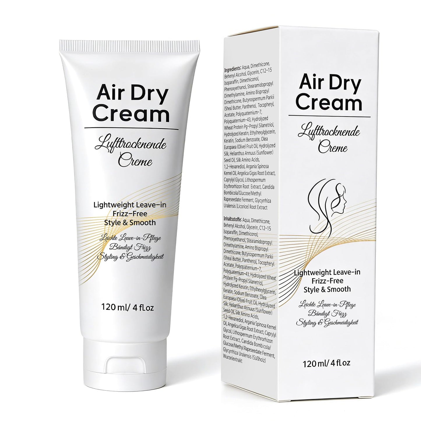 Air Dry Cream for Straight & Fine Hair, Styling Cream for Curly, Wavy