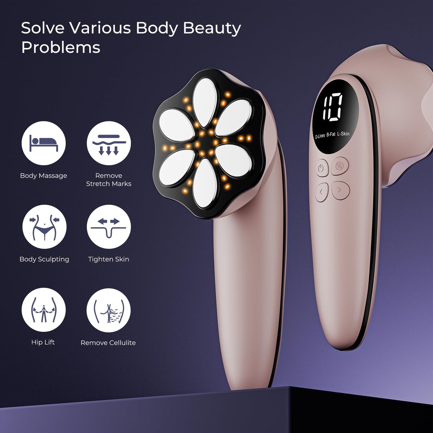 Oranmagic Cellulite Massager Tool, 4 in 1 Body Sculpting Machine, Upgraded 6 Electrode Body Skin Tightening Device Cellulite Remover for Legs, Belly, Waist, Arms, Buttock, Wireless & Lightweight