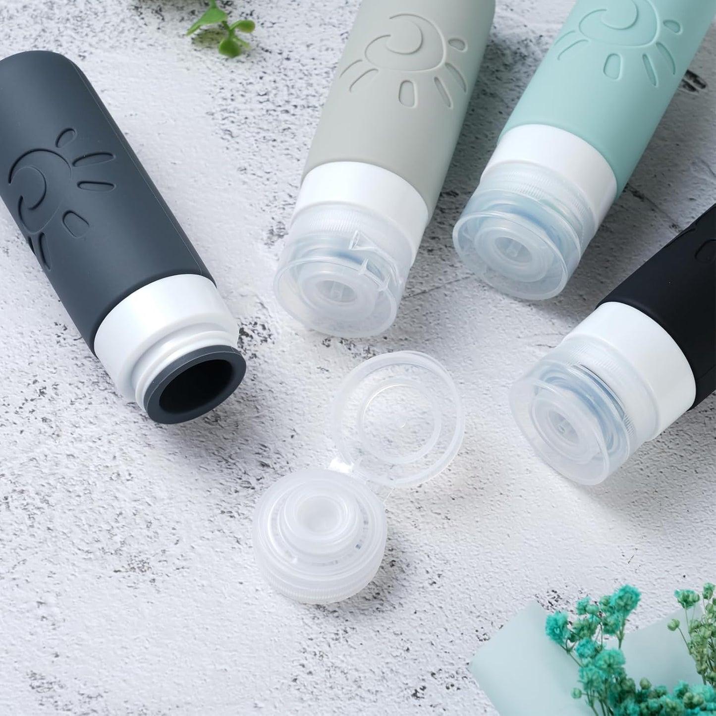 Zafit Travel Bottles - TSA Approved 3oz Leak Proof Toiletry Containers | Refillable Liquid Travel Accessories (Multicolor)