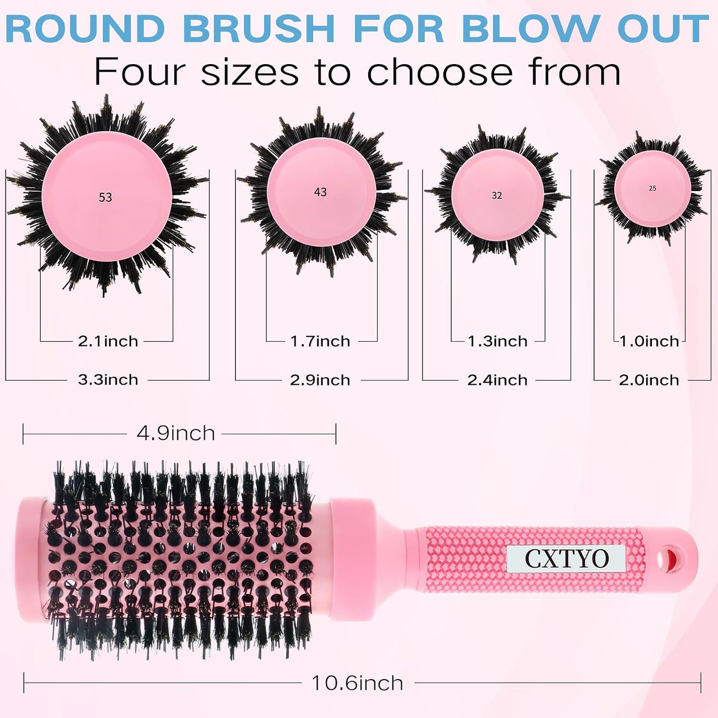 Medium Round Hair Brush - Nano Thermal Ceramic & Ionic Tech for Blowouts, Curling & Straightening | 2.9 Inch Barrel