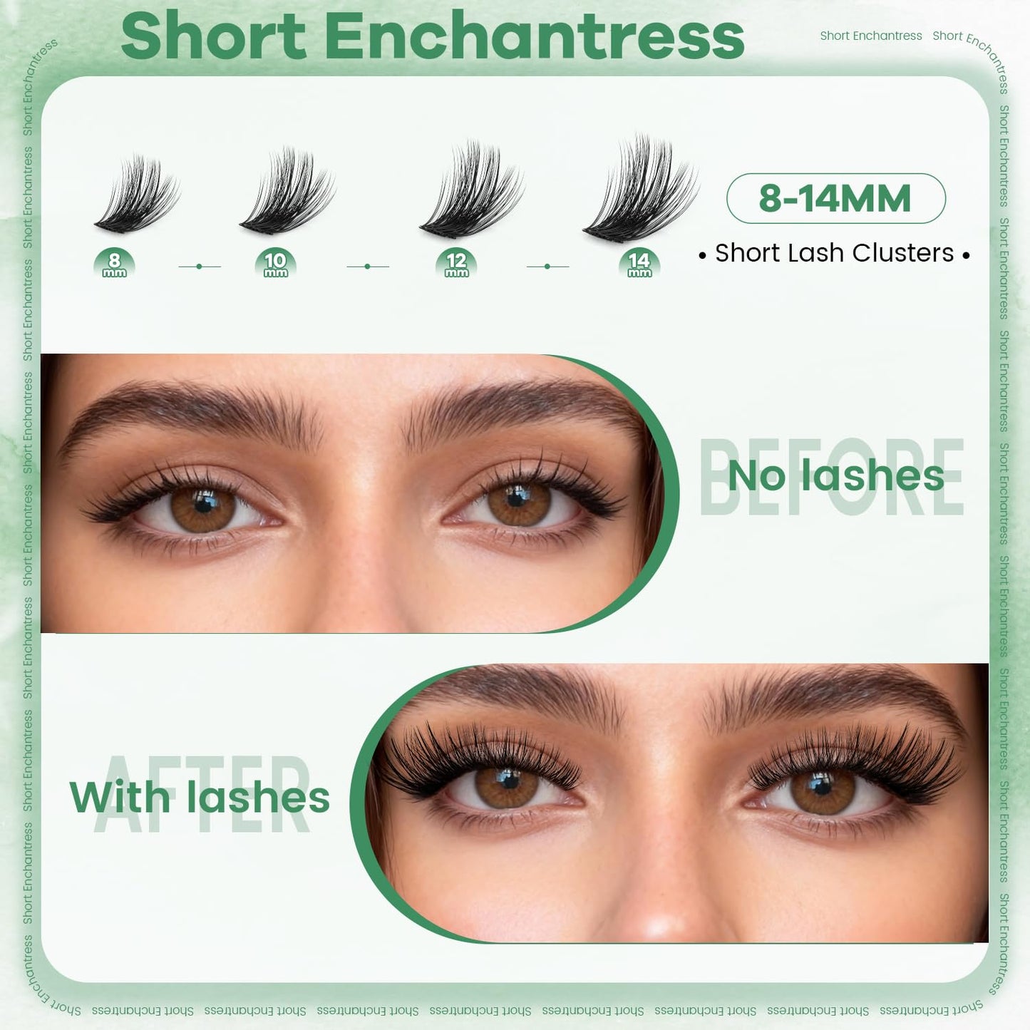 Enchantress Lash Clusters DIY Lash Extensions Individual Lashes Waterproof Long-Lasting Fluff & Weightless Look with Ultra-Thin Band Glue Remover Tweezer for Beginners(Enchantress Lashes, 10-18mm)
