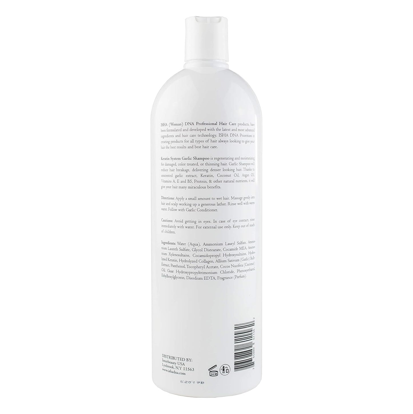 Keratin System Shampoo - Garlic Extract for Thinning Hair | Sulfate & Paraben Free, Promotes Growth