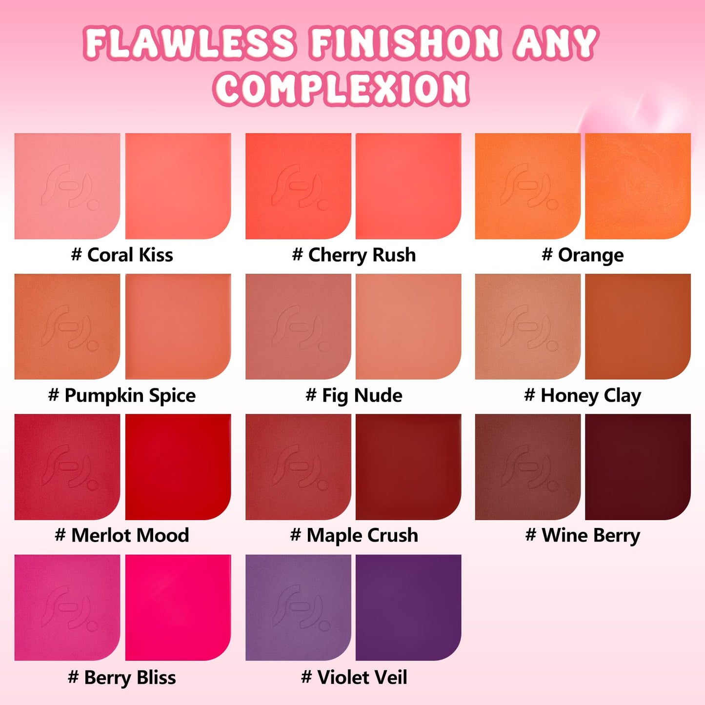 Fillwie Purple Blush Duo, Cream & Powder, Light Lavender (Violet Veil)